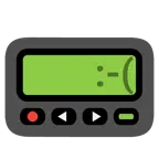 Pager + düsteres Gesicht