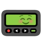 Pager + lächelndes Gesicht