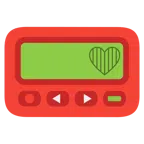 pager + czerwone serce