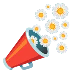 megaphone + blossom