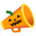 megaphone + jack-o-lantern