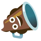 megaphone + pile of poo