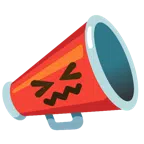 megaphone + confounded face