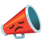 megaphone + disappointed face
