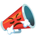 megaphone + face with steam from nose