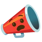 megaphone + anguished face