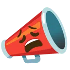 megaphone + weary face