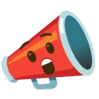 megaphone + astonished face