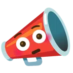 megaphone + flushed face