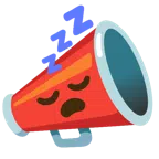megaphone + sleeping face