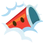 megaphone + face in clouds