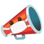 megaphone + face with medical mask