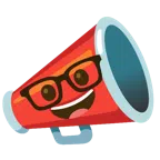megaphone + nerd face