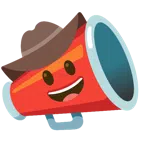 megaphone + cowboy hat face