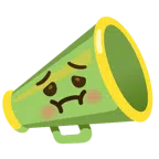 megaphone + nauseated face