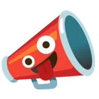 megaphone + zany face