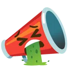megaphone + face vomiting