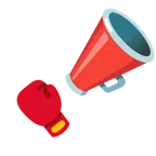 megaphone + boxing glove