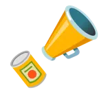 megaphone + canned food