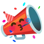 megaphone + partying face