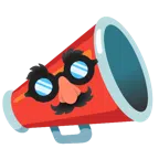 megaphone + disguised face