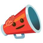 megaphone + saluting face
