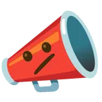 megaphone + face with diagonal mouth