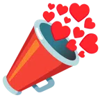 megaphone + heart suit
