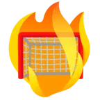 fuoco + porta da calcio