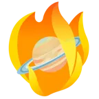 fuoco + pianeta con satellite