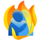 fuoco + persone che si abbracciano