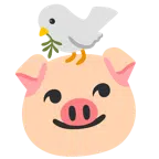 นกพิราบขาว + หน้าหมู