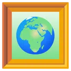 gerahmtes Bild + Globus mit Europa und Afrika