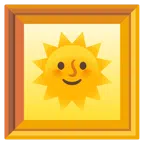 gerahmtes Bild + Sonne mit Gesicht