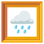 gerahmtes Bild + Wolke mit Regen