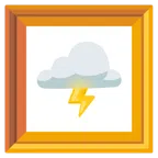 gerahmtes Bild + Wolke mit Blitz