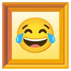 gerahmtes Bild + Gesicht mit Freudentränen