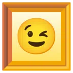 gerahmtes Bild + zwinkerndes Gesicht