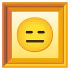 gerahmtes Bild + ausdrucksloses Gesicht