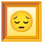 gerahmtes Bild + nachdenkliches Gesicht