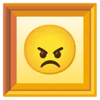 gerahmtes Bild + verärgertes Gesicht
