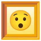 gerahmtes Bild + verdutztes Gesicht