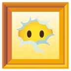 gerahmtes Bild + Gesicht in Wolken