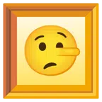 gerahmtes Bild + lügendes Gesicht