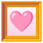 gerahmtes Bild + pinkes Herz