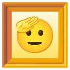 gerahmtes Bild + salutierendes Gesicht