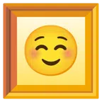 gerahmtes Bild + lächelndes Gesicht