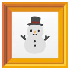 gerahmtes Bild + Schneemann ohne Schneeflocken