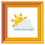 gerahmtes Bild + Sonne hinter Wolke