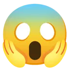 faccina terrorizzata + cuore azzurro